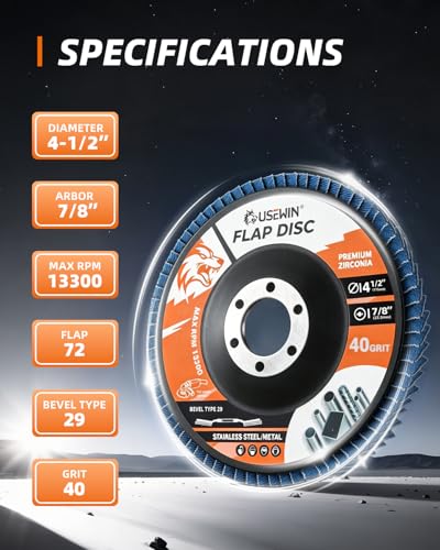 10 Pack Flap Discs 4 1/2 for Angle Grinder Sanding Disc, 80 Grit Grinding Disc, 4.5" x 7/8" Type 29 Zirconia Grinding Wheel for Metal, Wood, Stainless Steel Finishing