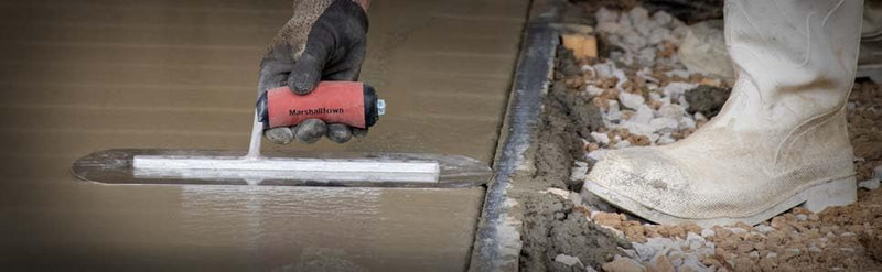 Marshalltown Fully Rounded Concrete Finishing Trowel, Blue Steel Blade, DuraSoft Handle, 20 x 4, Assembled in USA, MXS20BRD