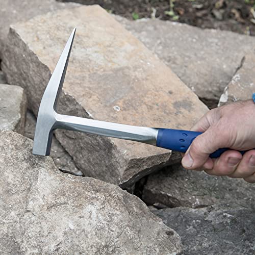Estwing Rock Pick - 13 oz Geological Hammer with Smooth Face & Shock Reduction Grip - E3-13P, Silver