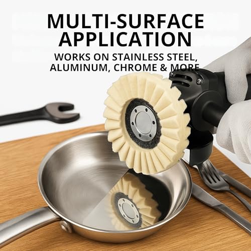 13PCS Aluminum Polishing Kit – 9 Felt Polishing Wheels for Grinder 3 Aluminum Buffing Compound Bars 1 Gloves Angle Grinder Kit for Metal Surface Finishing Rim Detailing DIY Garage Use 13 PCS Beige Set