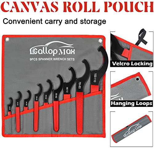 9Pcs Coilover Adjustment Spanner Wrench Tool Set for Motorcycle Shock, Red 9 pcs