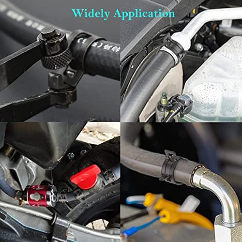 210Pcs Steel Spring Band Hose Clamp Kit (7-25mm) with Swivel Flat Pliers – Multi-Purpose Assortment for Fuel Line, Silicone, Vacuum Hoses Low-Pressure Air & Automotive Clip Clamps 210pcs with Plier