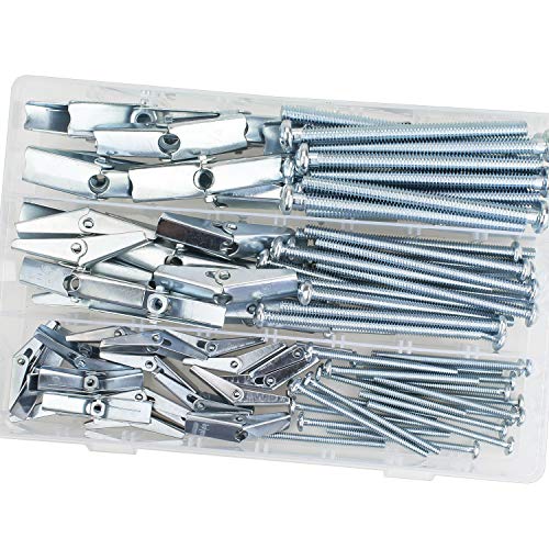 1/8 Inch, 3/16 Inch, 1/4 Inch Toggle Bolt and Wing Nut for Hanging Heavy Items on Drywall, 48 PCS