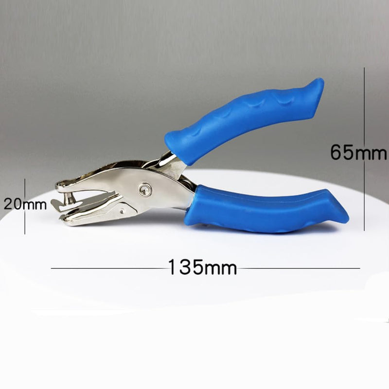 Hand Held Metal Stationery Round Hole Diameter 6mm Hole Punch Pliers Hole Punch Paper Punching Machine Single Hole Punch Paper Card Carton Punching Pliers -A9 (Blue)