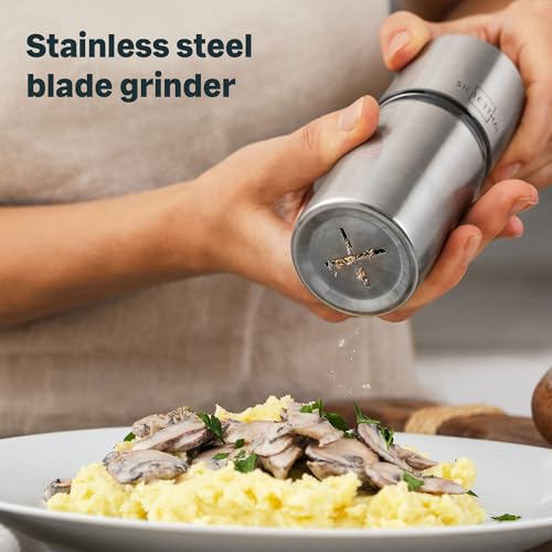 SILBERTHAL Manual Nutmeg Grinder | Stainless Steel Grinding Mill | Transparent Reservoir for 4 Nutmegs…