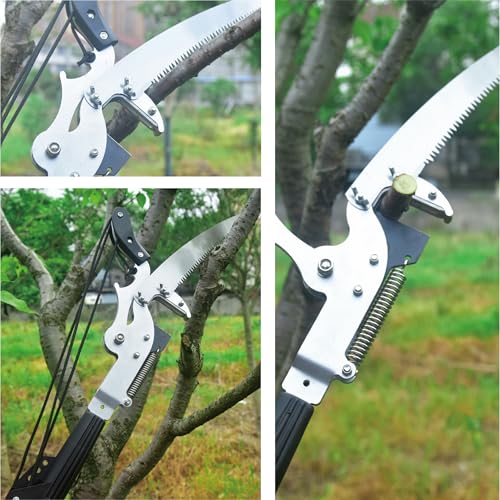 Sharp Garden Tree Pruner Head with Two Blades,24 inch Large High-Altitude Heavy Duty Shear Fruit Picker Saw Tree Trimmer Clipper Tool Fit for 0.88 inch to 1 inch Diameter pole (Without Pole)