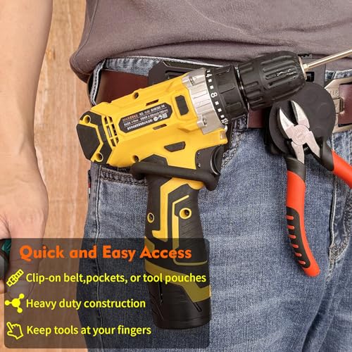 MUTUACTOR 1 PCS Magnetic Tool Belt Clip，1PCS Hammer Holder