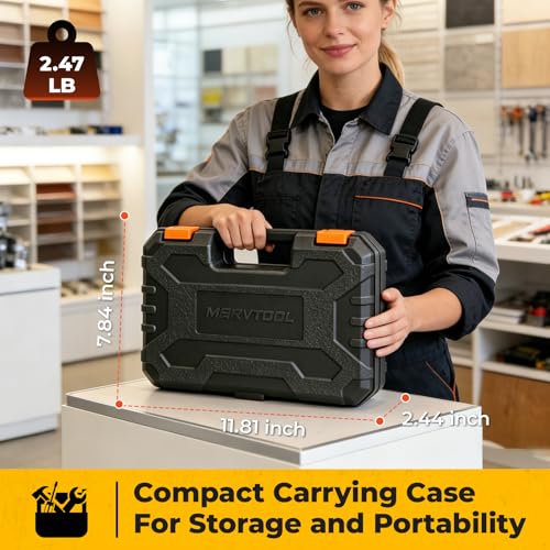 57 Piece Basic Tool Set, Home Repair Hand Tool Kit, General Household Tool Box, Portable Toolbox with Storage Case for Homeowner, DIY, Handyman, Women, Men 57PCS