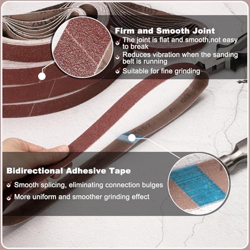 HARFINGTON 6 x 48 Inch Sanding Belts, 6 Pcs 400 Grits Aluminum Oxide 6x48 inch(400 grit)