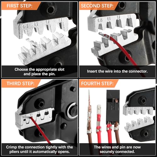 SN-58B Dupont Crimper, 1600PCS 2.54mm Dupont Connector Kit with Ratcheting Wire Crimping Tool, 23-16 AWG, 1/2/3/4/5/6/8/10 Pin Housings, Male Female Pins, Headers & Ribbon Cable