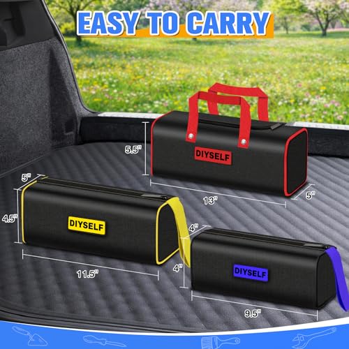 DIYSELF 3 Pack Large Tool Bags, 13-Inch Wide Opening Utility Bag Set Large 13inch