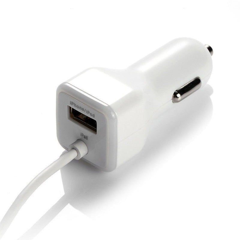 Car Charger, [Apple MFI Certified] by GemDox for Fast Car Charging Compatible with iPhone 15, 14,13, 12, 11, Xs max/XR/x/8/7/6s, iPad, Note, Galaxy with Extra USB Port (White) White