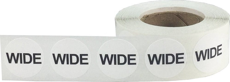 Shoe Size Wide White Stickers for Retail Clothing 0.75 Inch 500 Total Adhesive Labels