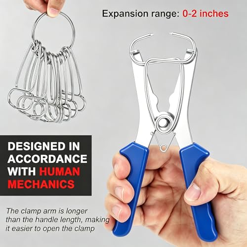 Miter Spring Clamps and Pliers Kit for Woodworking Picture Frames Blue 23