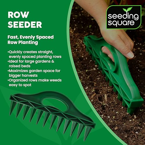 Seed Spacer Tool and Row Seeder Bundle for Raised Beds and Garden Planting.