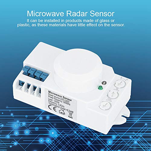 5.8GHz Microwave Sensor Switch Lighting Sensor Body Motion Car Detector Light Switch AC 220V-240V SK-805