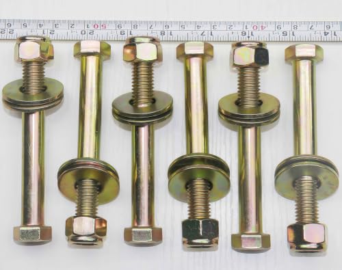 9/16" x 4-1/2" Hex Bolt by Color Galvanization with Nylon Lock nut and Large Washer Assortment Kit,Alloy Steel,Grade 8(6pcs Pack), 3" Wide Trailer Leaf Spring Bolt Kits,By metalsuberg G8 9/16" x 4-1/2"(6 pack) 6
