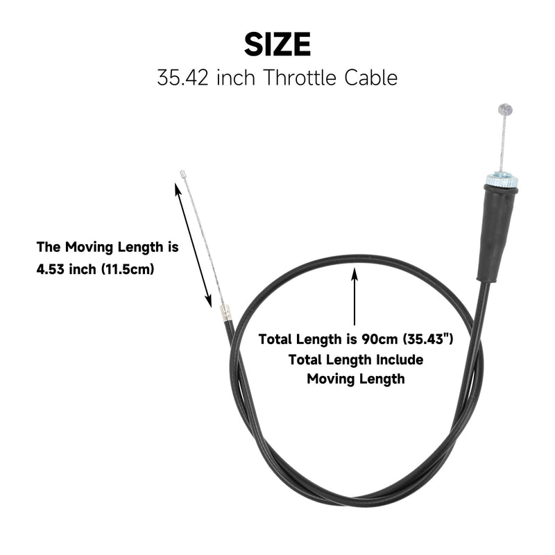 HIAORS 35.43" Throttle Cable for 50cc 70cc 90cc 110cc 125cc SSR Tao Tao DB14 DB17 DB20 DB24 Coolster MadMax QG-210 Baja Dirt Runner Apollo RFZ Roketa X-pro SYX Moto X-Treme Chinese Pit Dirt Bike Parts