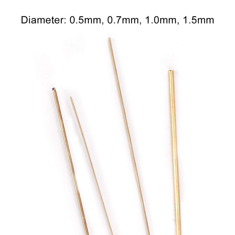Pack of 4 Gold and Silver Soldering Rods Gold Solder Jewelery Gold Solder Low Temperature Metal Soldering Soldering Rods for Jewelery (0.5 mm 0.7 mm 1.0 mm 1.5 mm)