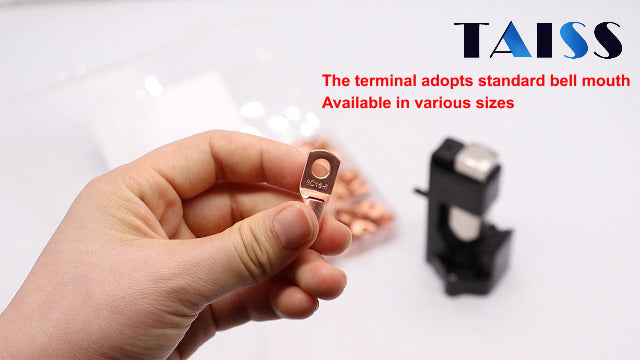 Taiss 160PCS Copper Wire Lugs AWG 2-16 with Hammer Lug Crimper Tool 160PCS kit+ Crimper Tool