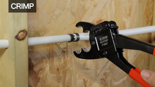 IWISS Combo Angle Head Pex Pipe Plumbing Crimping Tool for Copper Crimp Jaw Sets 1/2" & 3/4" with Go/No-Go Crimp Gauge Crimper