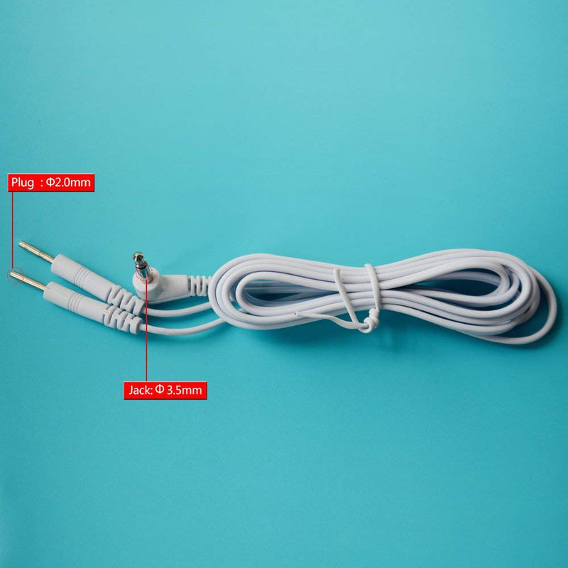 Premium TENS Cable Male 3.5mm Jack 2.0mm Male 120cm Length High Quality TensCare Replacement Cable for TENS Devices (Pack of 5)