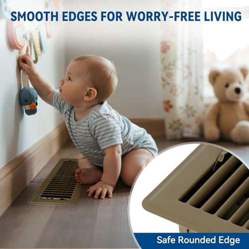 4" x 10" Floor Register Vent Covers 4Pack, Brown, Steel Floor Vent 4*10 Inches 4PCS