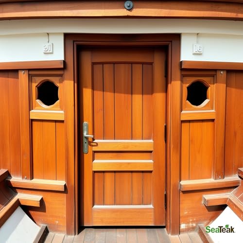 SeaTeak Horizontal 17-3/4"x9-3/8"x3/4" Wooden Louvered Insert, 100% Solid Teak Wood, Perfect For Boats, Spas or Bathrooms, Hand Sanded and Finished