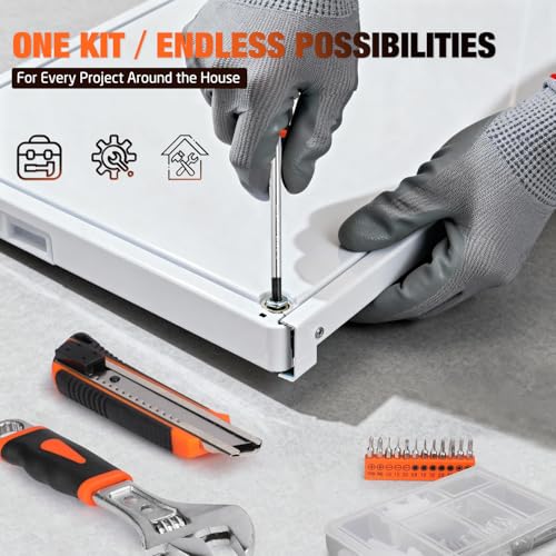 248-Piece Home Repair Hand Tool Set with Storage Case Orange