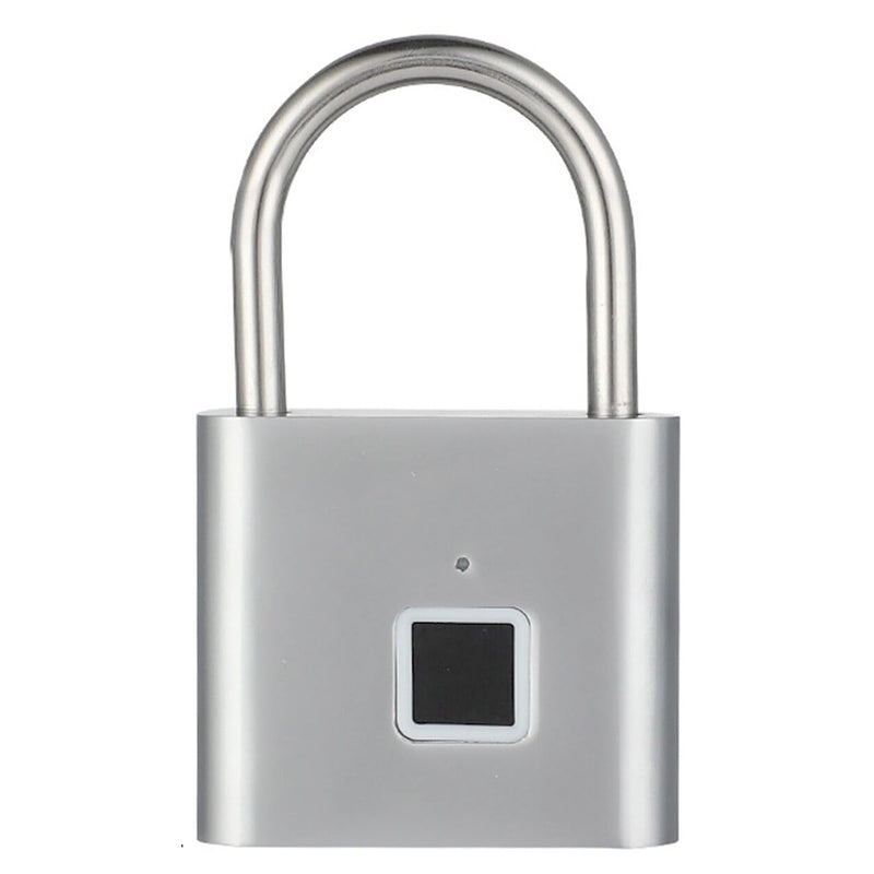 Fingerprint Padlock, Locker Lock, Keyless Biometric Padlock Fingerprint Lock Combination Gate Locks for Outdoor Storage Gym Lock USB Rechargeable - Silver Silver with 20 Fingerprint
