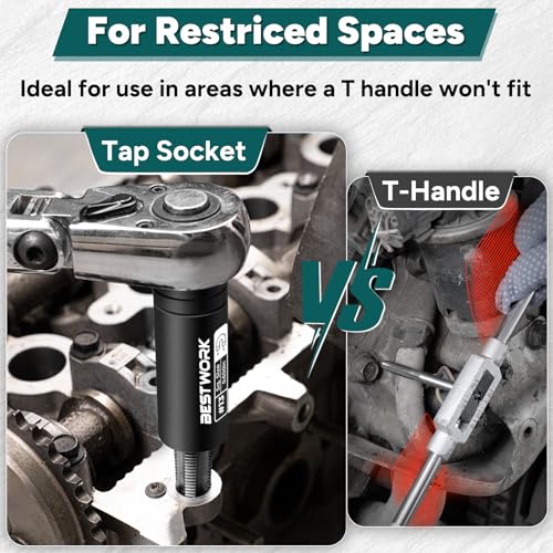 6pcs Magnetic Tap Socket Set, Large 1/2" Drive Tap Holder Socket 6pc Large Tap Socket