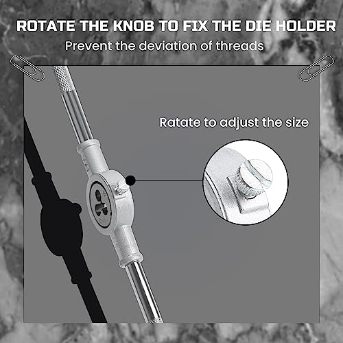 Anfrere 40pcs Metric Tap and Die Set, Metric Standard Rethreading Tool Kit