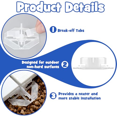 Thyle 100Pcs 1/8"(3mm) Outdoor Spacers for Tile and Paver Cross Tile Spacer