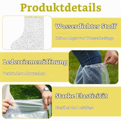 Pack of 20 Shoe Covers Waterproof with Elastic Band | Transparent disposable boot covers, non-slip covers for men and women