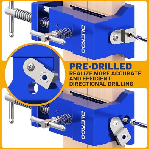 BLEKOO 2 Pack Cabinet Clamps for Installation, Solid Drilling Tool With Pilot Hole Guide 2PC
