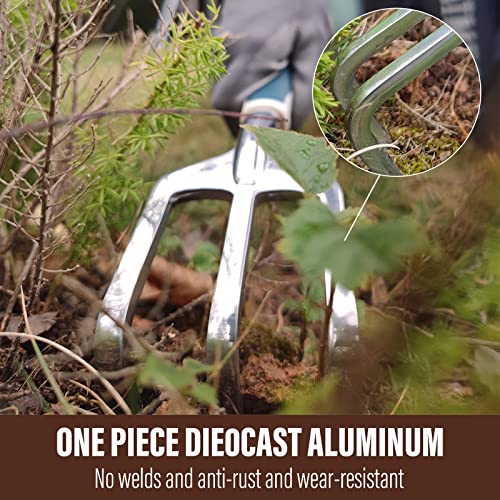 Aimerla Gardening Tools Set of 9 Heavy Duty Garden Tools with Non-Slip Rubber Grip with Large Garden Bag for Tools Durable Hand Tools for Gardening, Weeding,Gardening Gifts for Women,Men Brown