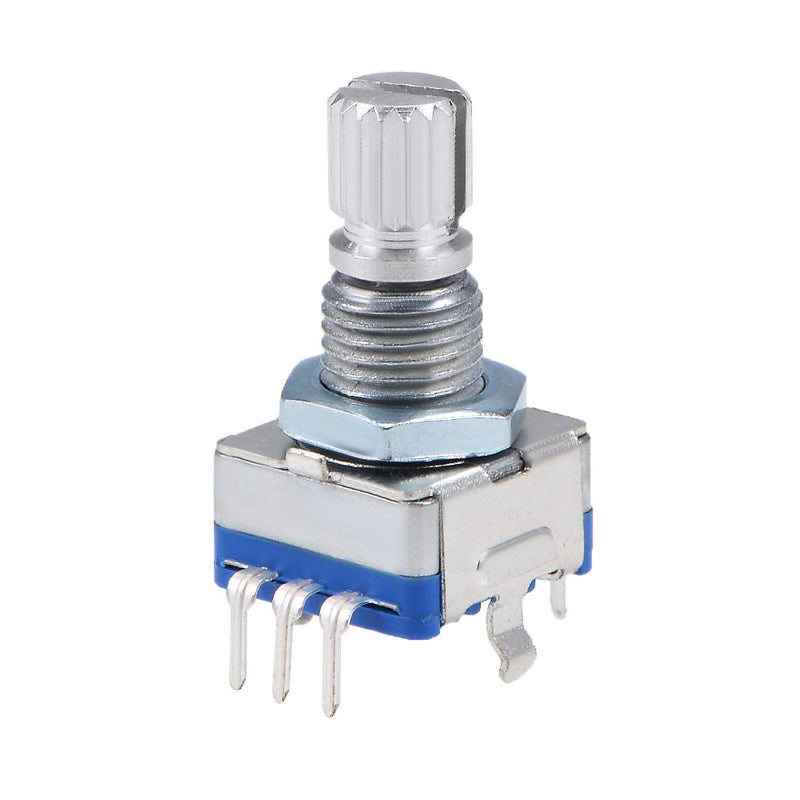 sourcing map 2pcs. 360 degree rotary encoder code switch potentiometer EC11 7 pins 15mm shaft