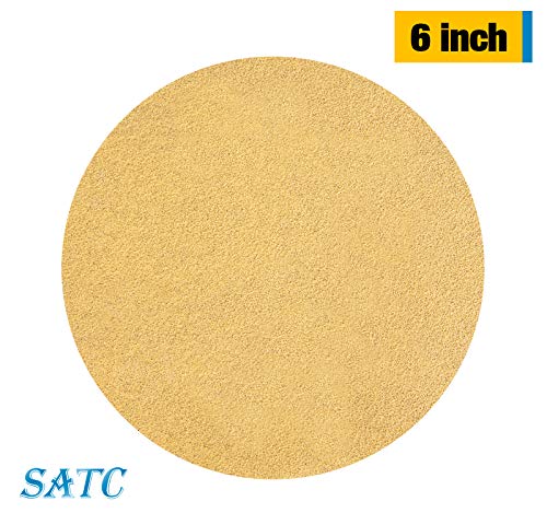 S SATC 100 PCS PSA Sanding Discs 6 Inch Adhesive Backed Sandpaper 80 Grit Sander Attachment for Drill Self Stick Aluminum Oxide Round Automotive Sandpaper with Sticky Back 100.0