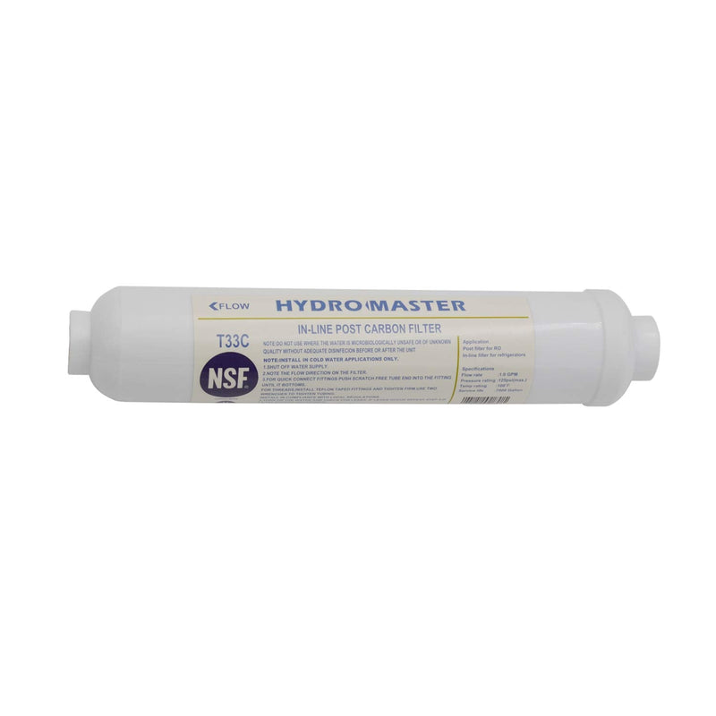 HYDRO MASTER IN-LINE POST CARBON FILTER With 1/4-Inch NPT Connection, 10 Inch x 2 Inch. (Pack of 2) 5 Piece Set (Pack of 2)