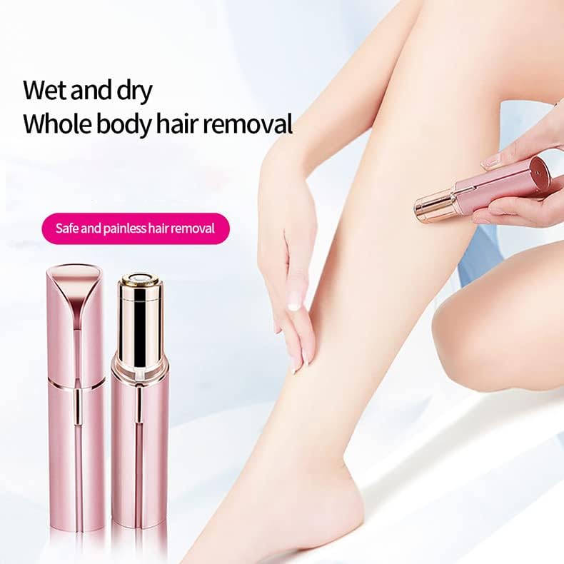 Facial Hair Remover for Women, Leuxe Painless Hair Removal Waterproof Shaver Razor with LED Light for Peach Fuzz Fine Hair Chin Cheek Upper Lip Pink