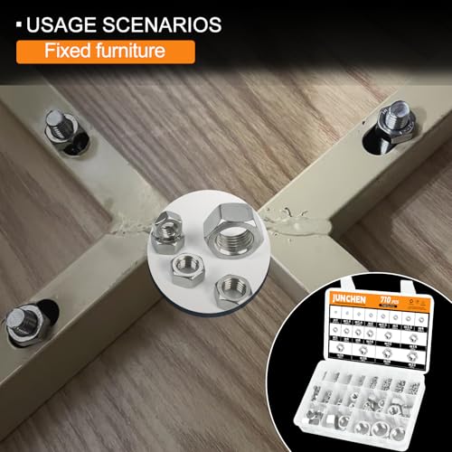 M1-M22 304 (A2-70) Stainless Steel Hex Nut Kit,710pcs 18 Sizes Hex Lock Self-Locking Metric Thread Hardware Nuts Assortment Kit M1 M1.4 M1.6 M2 M2.5 M3 M3.5 M4 M5 M6 M8 M10 M12 M14 M16 M18 M20 M22