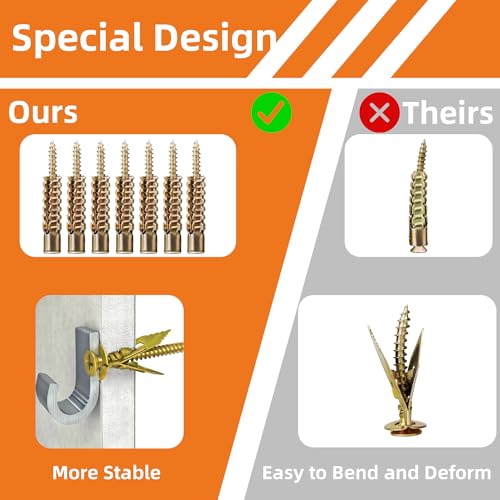 420pcs Self Drilling Drywall & Concrete Anchor Kit (M6 M8, 4 Sizes) with M6 & M8 Drill Bits, Loose Hinge Hole Repair, for Concrete, Wooden, and Home Decor Wall Hole Repair Kit Screws -420-A