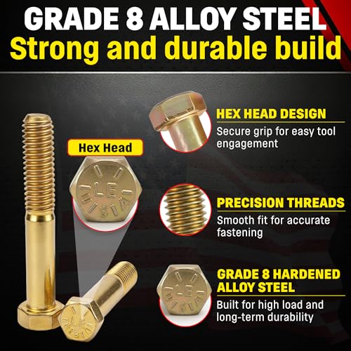 Chenango Supply 3/8-16 x 3-1/2" Grade 8 Hex Head Bolts 3/8-16x3-1/2" (25 pcs)