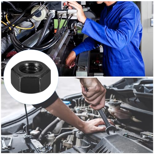 METALLIXITY Hex Nuts (5/8"-11) 25Pcs, Carbon Steel Coarse Thread Black Oxide Hexagon Nut Hardware - for DIY Home Repair Machinery, Black 5/8"-11 25