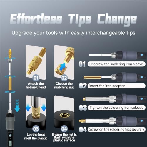 Heat Set Insert Tool Kit 880PCS Threaded Inserts Brass Hardware Nuts Bolts