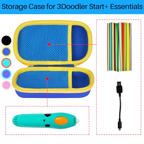 Lebakort Hard Case Compatible with 3Doodler Start+ Essentials/Start Essentials 3D Printing Pen Combo - Mint Green (Only Case) Mint Green Case