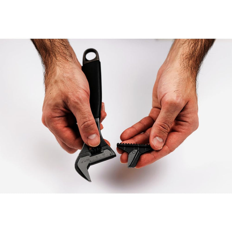 Bahco 9071P Reversible Jaw Black Ergo Adjustable Wrench, 200mm Length 8in