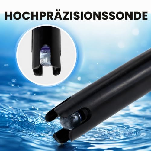 Long Body pH Electrode with BNC Socket Probe 300 cm Cable 0-14pH for pH Meter, pH Regulator pH Device Economical Sensor Long tube