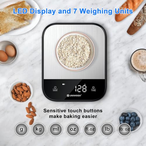 UNIWEIGH Food Scales for Kitchen Grams and Ounces 11lb