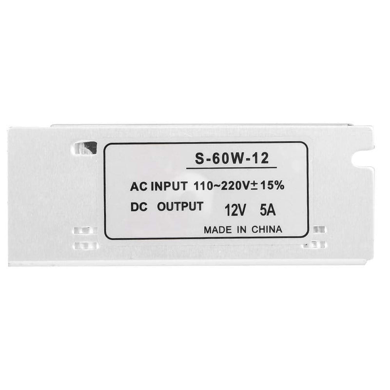 LED power supply 12V 5A AC/DC voltage converter, regulated universal switching power supply 60W for LED screen